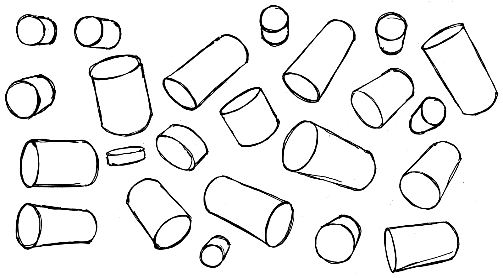 image of drawn cylinders