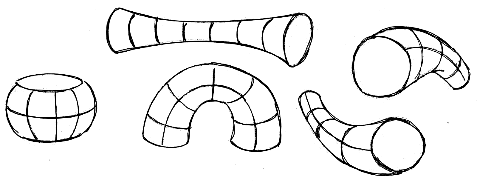 image of deformed cylinders