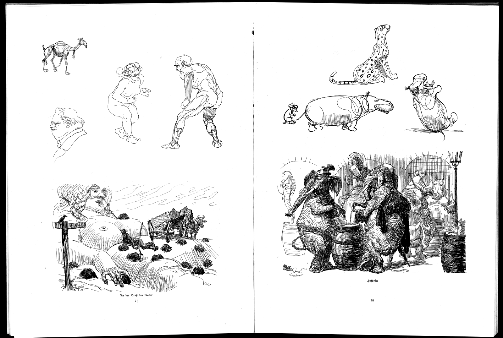 Heinrich Kley Leut Und Viecher Pages 18-19