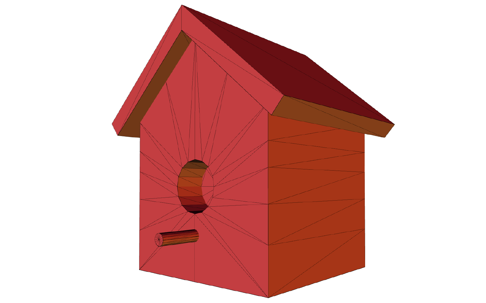 3D Model of a Birdhouse For Drawing Reference