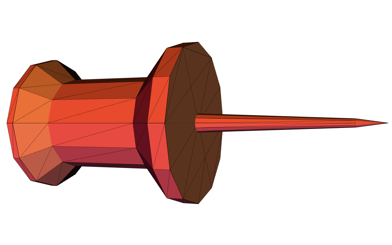 3D Model of a Push Pin For Drawing Reference