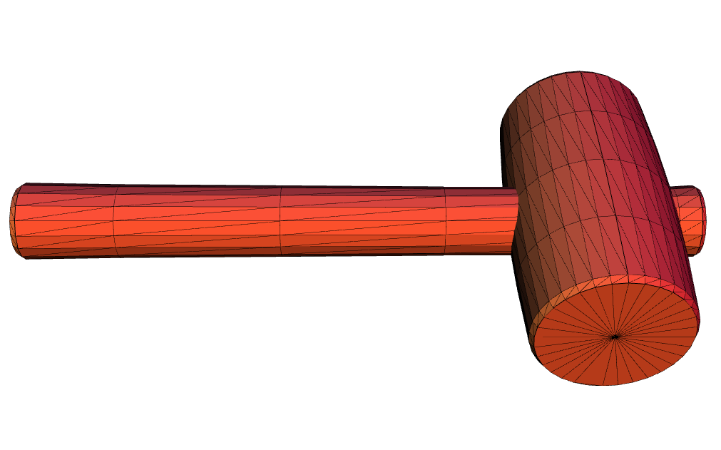 3D Model of a Wooden Mallet For Drawing Reference